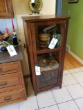 Glass door cabinet, matches lot 52