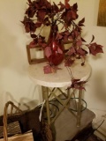 Patio table, vase