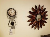Clock, mirrror, artwork