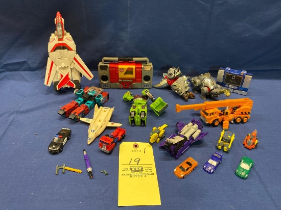 Large group of assorted Transformers, 1980s