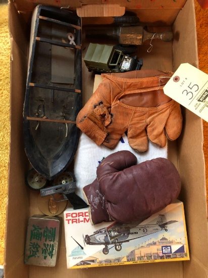 Early Baseball Glove, Model And Contents
