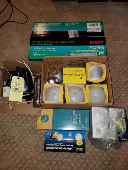 Assorted Light Bulbs, Sanyo DVD/VHS