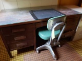 Large Wooden Desk and Office Chair