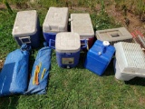 Coolers, Crate, Tents