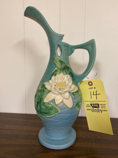 Roseville #12-15" water lily ewer.