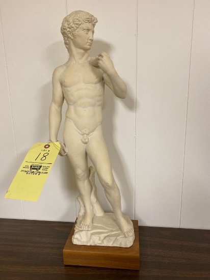 1966 Alvin Museum Replicas statue, 25.5" tall w/ base, pottery composition.