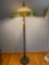 Modern floor lamp w/ leaded glass shade, 64