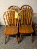 4 Arrow-Back Oak Chairs