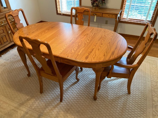 Amish Oak Dining Table and 4 Chairs