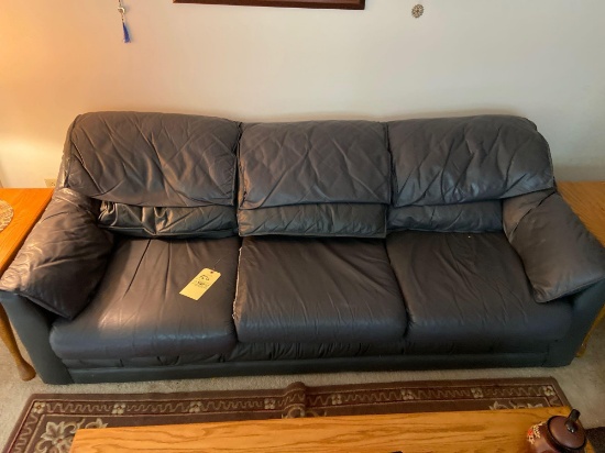 Navy Leather Sofa And Loveseat