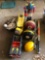 Transformers Toy, Tonka Truck and Trailer, Sports Helmets, Ball Gloves, Wire Basket,Bats