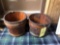 Two Wood Banded Buckets