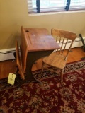 Childs school desk and chair