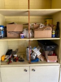 Contents of building cabinets, extension cord, handtools, and more