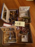 2 boxes of mens and womens costume jewelry