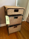 Wicker 3 drawer stand