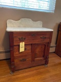 Victorian marble top washstand with back splash