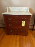Marble top three drawer chest