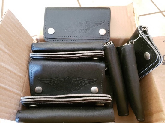 (15) Leather Harley Davidson Wallets with Chains