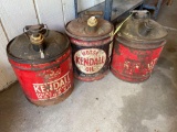 (3) Kendall Oil Cans