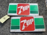 (2) 7 Up Tin Signs