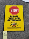 Pennzoil Stop Sign Thin Tin