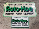 Double Sided Roto-Hoe Dealer Sign, Smaller Tin on Cardboard