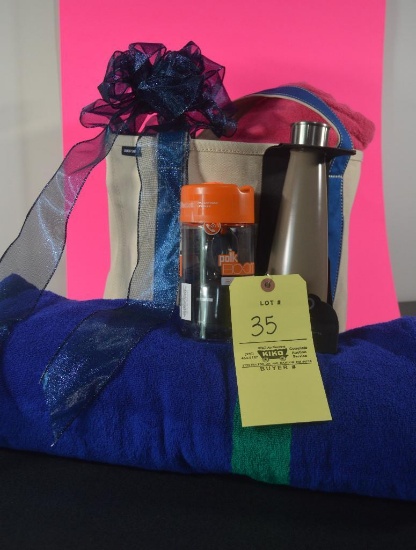 Beach Towel, Beach Bag, Water Bottle & Blue Tooth Speaker
