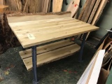 Custom Poplar Workbench w/ Live Edge Accents