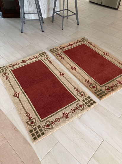 Stickley Highland Park Red Pair rugs Hand Knotted
