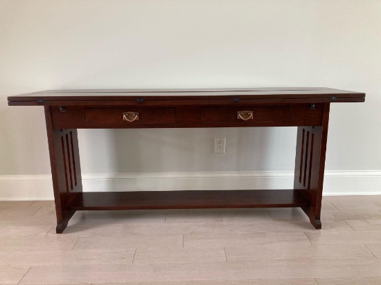 Stickley Mission Style Sofa Table/console Table with two flip down leaves