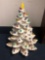White ceramic Christmas tree with no base