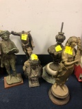 Metal figurines, started, lamp