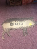 Southern BBQ pig metal sign