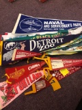 Stack of vintage pennants