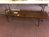 Lane mid century coffee table with glass overlay top