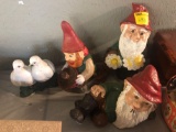 4 garden statues and gnomes