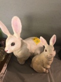 2 bunny statues for garden