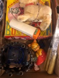 RC dog, vintage toys, glassware