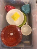 Fiesta ware cups and saucers