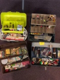 4 tackle boxes with fishing tackle