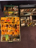 3 tackle boxes with tackle