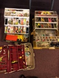 3 tackle boxes with tackle