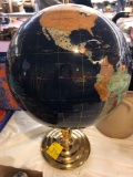 Inlaid Globe with Brass Base