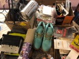 Car radio, boots, glasses, tools, misc