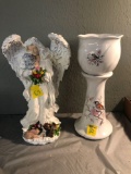 Angel statue and Portuguese planter