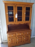 Oak 2 piece china cabinet