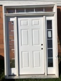 New entryway door with sidelights and transit light