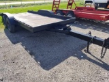 Tandem axle equipment trailer, tilts