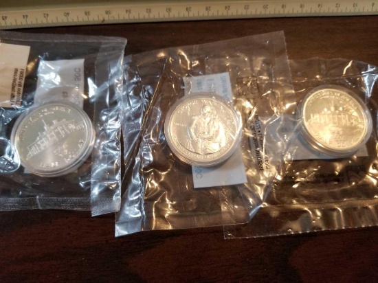 Washington silver commemorative halves, bid x 3